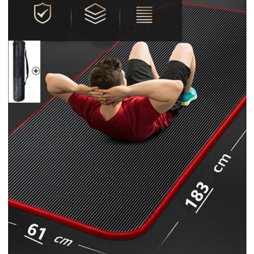 183*61*1cm Extra Thick yoga mat Non-slip Yoga Mats For Fitness Tasteless Pilates Gym Exercise Pads with Bandages