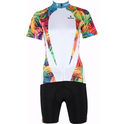 Beautiful roses printed cycling Jersey Summer MTB road bike clothing retro xxl short sleeve jerseys bicycle for women