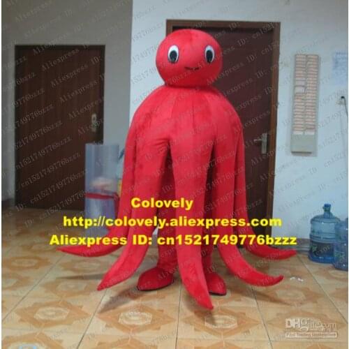 Red Octopus Devilfish Octopoda Octopi Mascot Costume Mascotte With Small Head Big Body Adult Outfit Suit No.33 Free Shipping