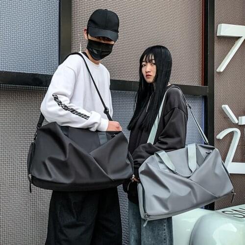 Fashion Travel Sport Bag For Women 2021 Nylon Large Capacity Storage Bag Luggage Cabin Bag With Shoe Pocket Weekend Fitness Bags