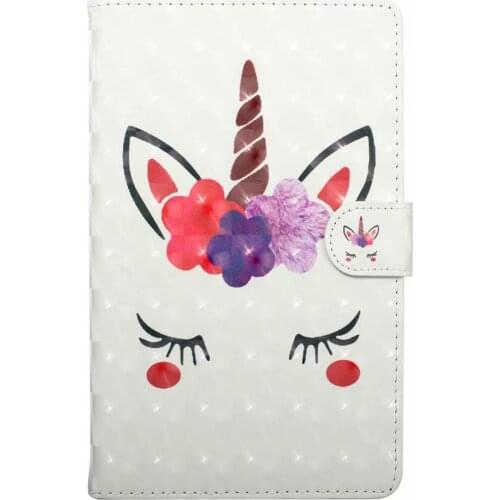 Fashion 3D Cute Cartoon PU Leather Smart Cover Case For Amazon Kindle Fire HD8 HD 8 2018 2017 8.0" Tablet Case Coque Funda