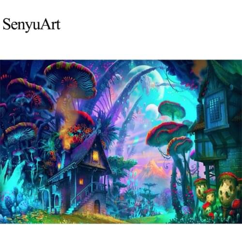 SenyuArt Diamond Painting Full Round Embroidery Picture Mosaic Art Accessorie Anime Forest Landscape Cross Stitch Kit Home Decor
