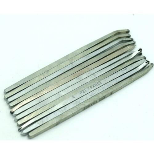 11PCS Millgrain Wheels HSSL Square Handle Jewelry Making Tools Knife Graver size 5-15