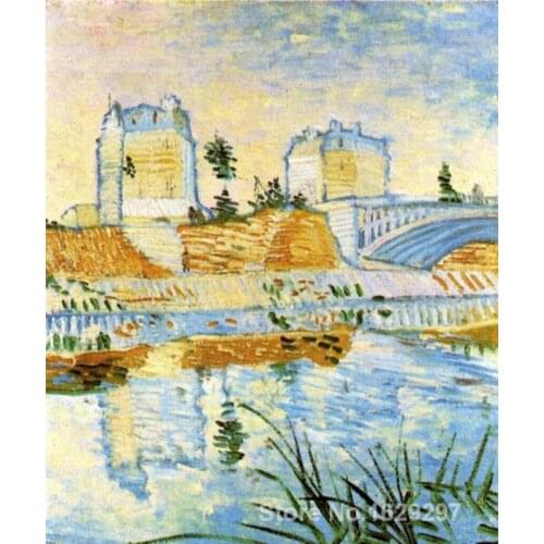 Wall art modern The Seine with the Pont de Clichy Vincent Van Gogh Paintings Hand painted High quality