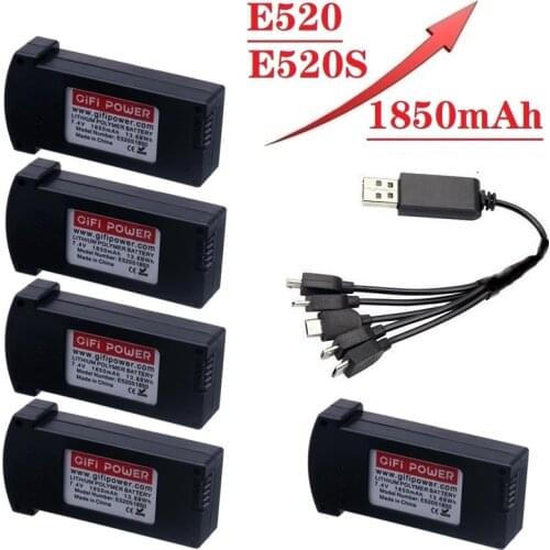 Upgrade 1850MAH 7.4V LiPo Battery Charger Sets For RC E520 E520S JD-22S RC Quadcopter Spare Parts 7.4V Battery For E520 Drones