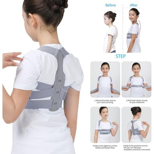 Shoulder Back Brace Support Adjustable Posture Corrector Spine Lumbar Support Brace Belt for Children Kid