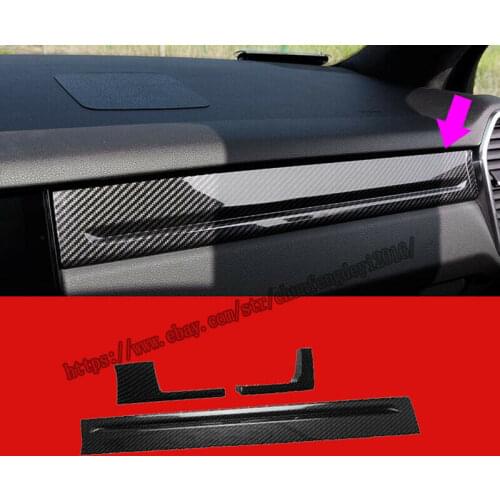 Fit For Porsche Cayenne 2018-2019 Carbon Fiber Co-pilot Trim Dashboard Strip 3pcs