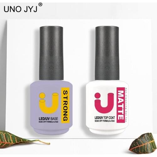 Semi-permanent Matte Top for Nails 15ml Matt Top Coat y Base Coat Gellac uv Gel Nail Polish Nail Art Permanent Enamel Varnishes