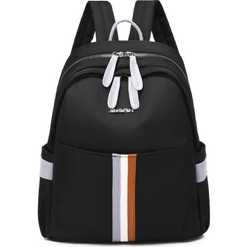 Casual Womens Backpack Waterproof Oxford Cloth Simple Solid Color Female Shoulder Bags Lightweight Large-Capacity School Bag