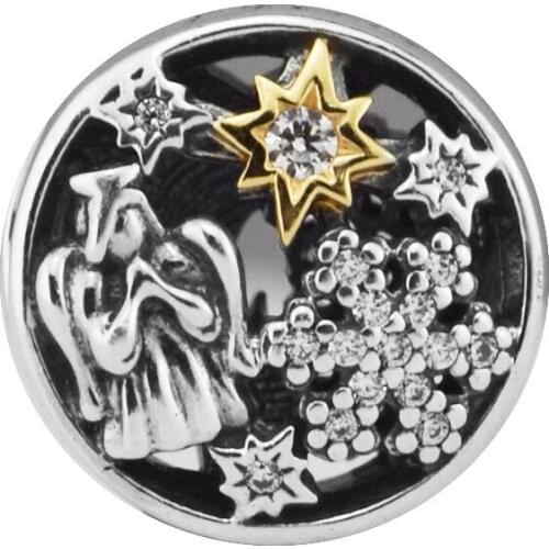 QANDOCCI 925 Sterling Silver Jewelry Stars Angel Original Fashion Charms Beads Fits Pandora Bracelets