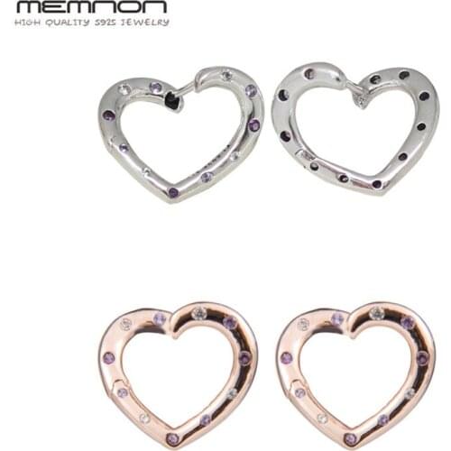 2018 mothers day hearts earrings for women 925 Sterling Silver earing brinco Hoop earring gift to mom fine Memnon jewelry ER230