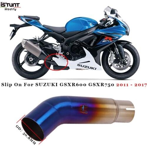 Slip On For SUZUKI GSXR600 L1 - L7 GSXR750 GSX750R 2011 - 2017 Motorcycle Exhaust Modified 51MM interface Middle Link Pipe