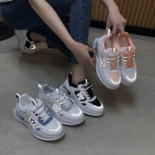 Sports Casual Shoes 2021 Summer New round Toe Fashion Korean Style Color Matching Muffin Heel Lace up Daddy Shoes Women