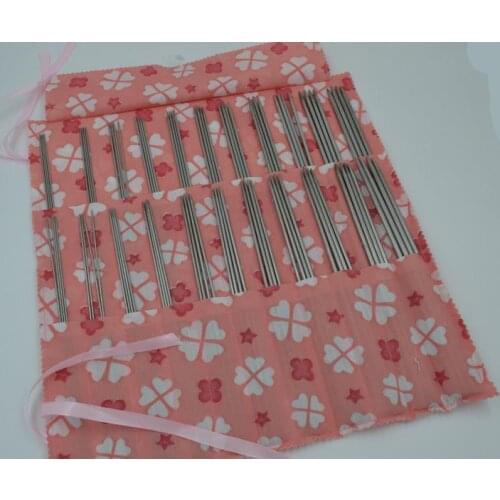 Free shipping Double-pointed Stainless Steel knitting needles 25/35cm with bag size 2.0-5.0mm for DIY crafts knitting needlework