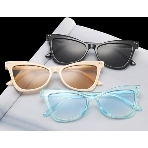 YCCRI Hot Style Small Frame Cat Eye Sunglasses Women Retro Midin Olive Green Sunglasses Women Fashion Personality Glasses 2021