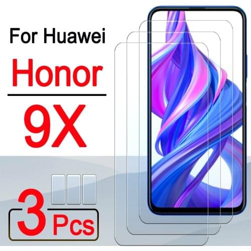Honor 9x glass protective 9 x on for huawei honor9x tempered glas hauwei huawey honer x9 screen protector sheet film 3 pcs