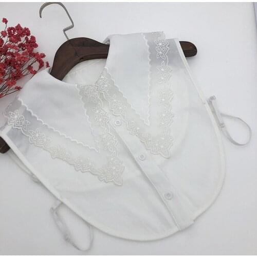 Female Shirt Fake Collars for Women Blouse Sweater Lace Embroidery False Collar Half-Shirt Blouse Tops Detachable Collars