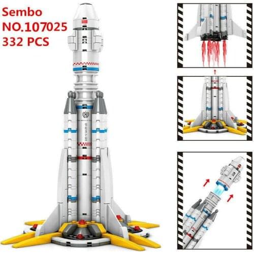 107025 Sembo Blocks Kids Building Blocks Boys Toys Puzzle Rocket Model no box