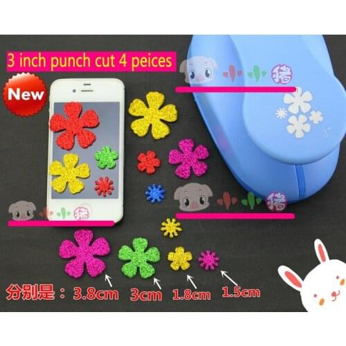 3 inch multifunctional paper punch to cut 4 peices for scrapbook eva foam punch for DIY handmade Scrapbook puncher paper cutter