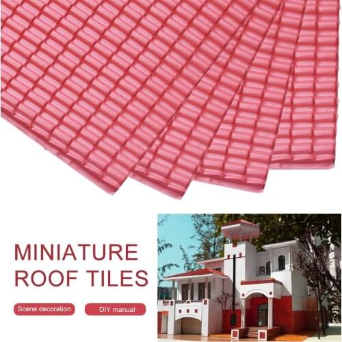 4pcs Accessories Construction PVC Diorama Layout Sheet DIY Dollhouse Sand Table Model Building Miniature Roof Tiles Garden