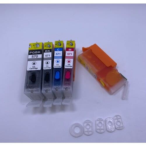 YOTAT 5pcs Full Refillable ink cartridge PGI570 PGI-570 PGI-570XL CLI-571 for Canon PIXMA MG5750 MG5751 MG5752 printer