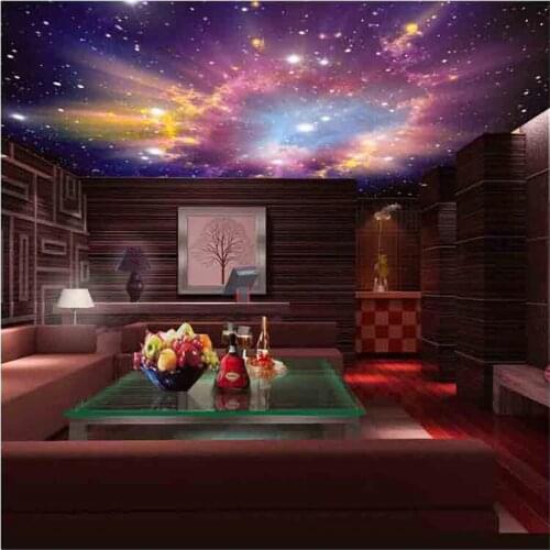 Beibehang Customize universe Star large mural bedroom living room TV background wallpaper minimalist 3D sky ceiling wallpaper