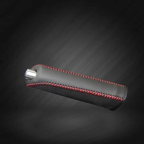 Car Hand Brake Covers Top Layer Leather Case for Jeep Compass Handbrake Grips Cover Auto Genuine Leather Handbrake