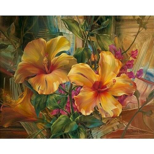 Flower DIY 11CT Embroidery Cross Stitch Kits Craft Needlework Set Printed Canvas Cotton Thread Home Decoration Dropshipping