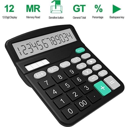 Office Finance Calculator Calculat Plastic Solar Computer Business Finance Office Calculator 12-Bit Desktop Calculator Office