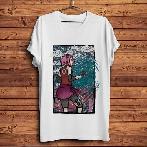 Naruto manga Haruno Sakura funny anime t-shirt homme short sleeve t shirt men summer new white casual tshirt unisex streetwear