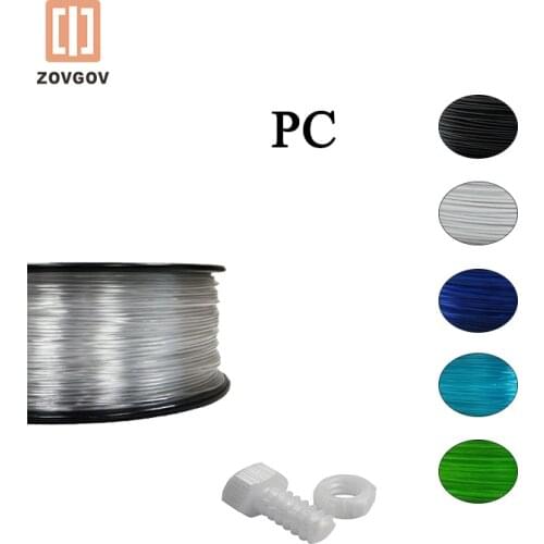 Bendable PC ZOVGOV Polycarbonate Filament for 3D Printer Extruder 1.75mm 1Kg Black Materials High Heat Resistance FDM