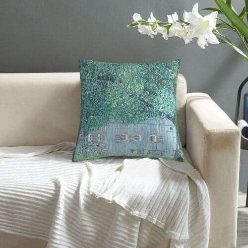 Gustav Klimt,Farmhouse In Upper Austria,1911 pillowcase printed cushion cover sofa waist pillow pillow cover