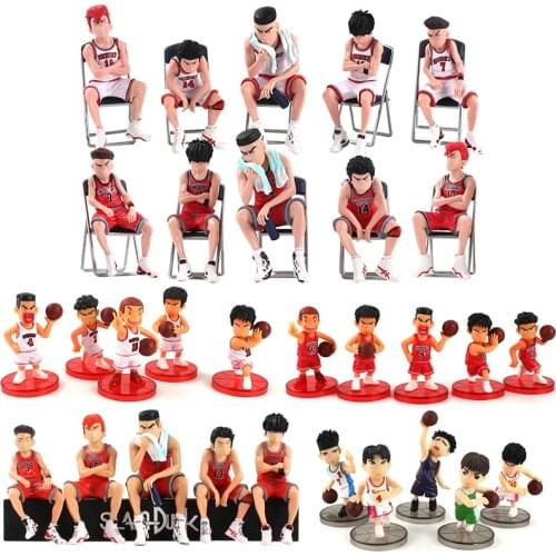 7-11cm 5pcs/set Slam Dunk Basketball Player Figure Toys Sakuragi Hanamichi Rukawa Takenori Miyagi Ryota PVC Model Dolls For Gift