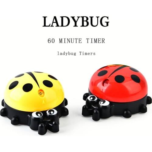 Cartoon ladybug Style Machinery Timer 60 Minutes Mechanical Kitchen Cooking Timers Clock Loud Alarm Counters Manual Timer Kitche