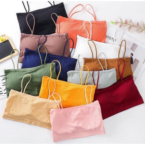 Cute Girls Women Tube Top Sexy Crop Tops Bra Push Up Lingerie Fitness Bra Bralette Seamless Sport Solid Underwear with pad