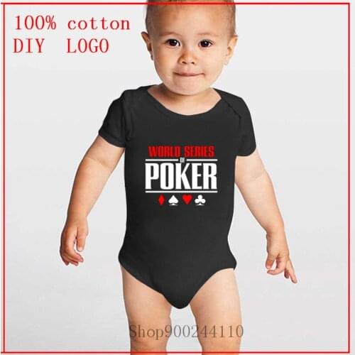 World Series of Poker Logo white printed Baby Bodysuits New Born Summer Short Sleeve Cotton Romper Unisex Clothes Pajamas
