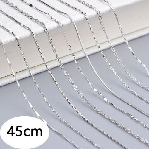 Fashion Gold Silver Color Snake Chain Necklace For Women Men Rope Clavicle Chain Jewelry Gift Handmade Making Supplies 45cm