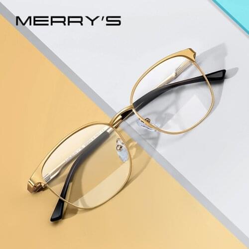 MERRYS Men Women Fashion Oval Glasses Frame Unisex Myopia Prescription Optical Eyeglasses S2046