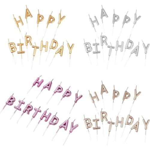 Happy Birthday Letter Candle Birthday Party Festival Lovely Birthday Candles for Kitchen Cake Topper Party Supplies