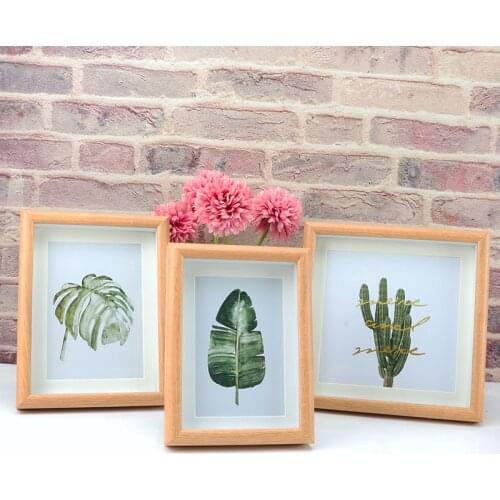 Nordic Wall Frame Wooden Photo Frame Three Dimensional Hollow Creative Platform Living Room Hallway Bedroom Wall Decoration