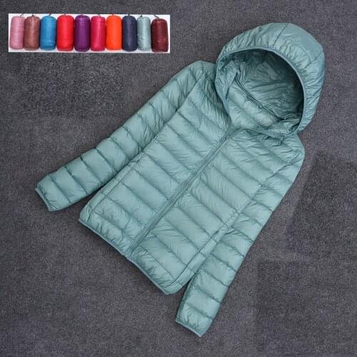 2019 New Woman autumn Parka Jacket Coat Warm Ultra Light Duck Down Padded Jacket Female Overcoat Slim Solid Coat Womens Parkas