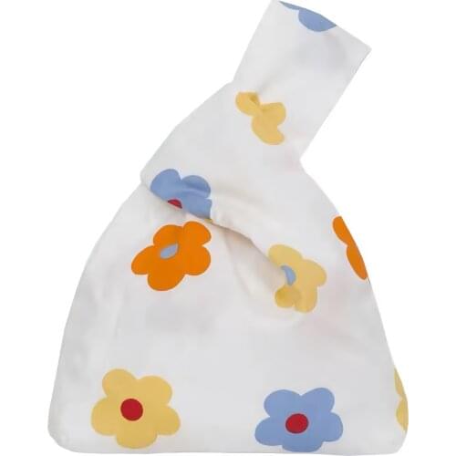 2021 Korea Style New Fashion Woman and Girl Daisy Handbag Flowers Eco Bag Small and Cute Hand Bag Cotton Large Capacity