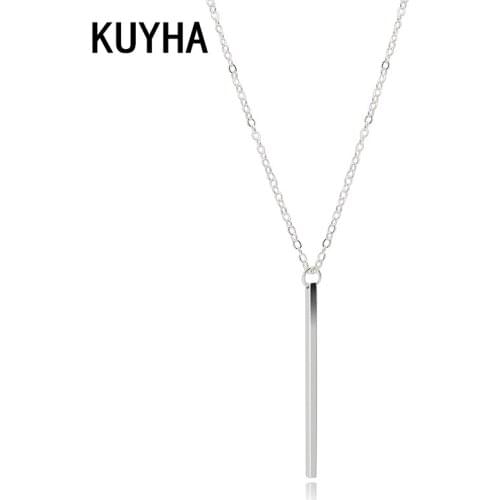 Gold and Silver Color Collar Necklace for Girls Boys Geometric Chain Pendant Copper Jewelry Hot Sale