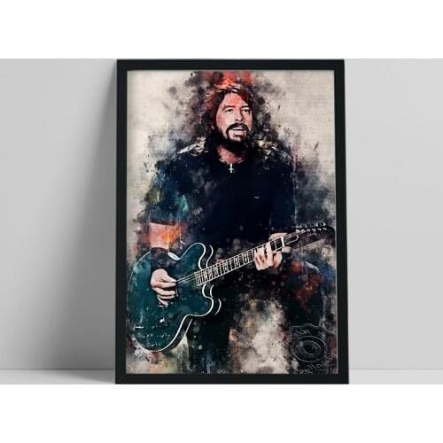 Dave Grohl Fans Collect Print Poster, American Rock Musician Watercolour Art Prints, Vintage Art Figure Portrait Home Wall Decor