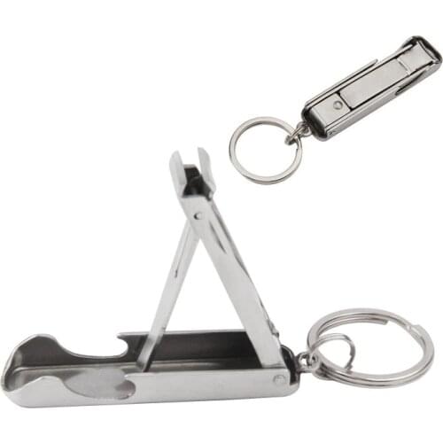 1PC Portable Mini Stainless Steel Foldable Nail Scissors Manicure Nail Clippers Keychain Pendant EDC Pocket Multifunction Tool