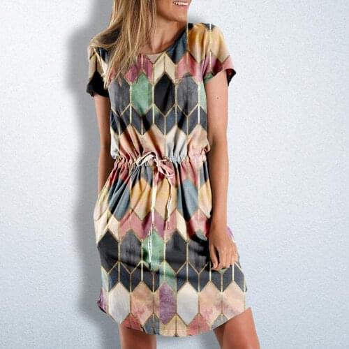 Plus Size Dresses For Women 2021 Summer Vintage Tribal Large Hem Dress Bohemian Women Printed V Neck Loose Skirt for Dating