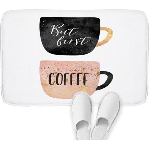 Nordic Coffee Print Doormat Cup Ice Cream Carpet for Kitchen Rugs Bedroom Non-Slip Decor Cartoon Floor Door Mat Keuken Tapijt