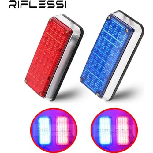 2 x 12V 24V Red Blue Police Lights Ambulance Warning Signal Lamp Stroboscopes For Car Strobe Light Flashing Lamps LED Flashlight