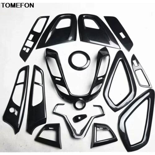 TOMEFON For Hyundai Veloster 2011-2016 ABS Carbon Fiber Handle Panel Gear Shift AC Vent Door Window Switch Botton Interior Trim
