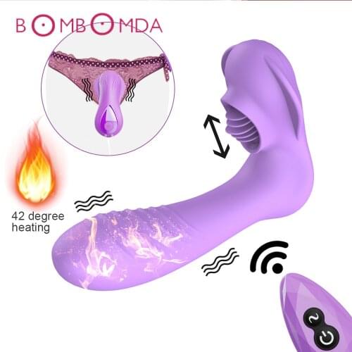 Vagina Dildo Vibrator For Women Clitoris Sucker Stimulator Wireless Remote Control Panties Vibrator Heating Sex Toy For Adults